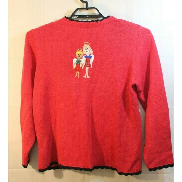 Investments Red Cardigan Musical Children Of The World Sweater Womens Size M - Picture 6 of 6